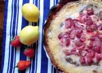 Strawberry, rhubarb and lemon tart