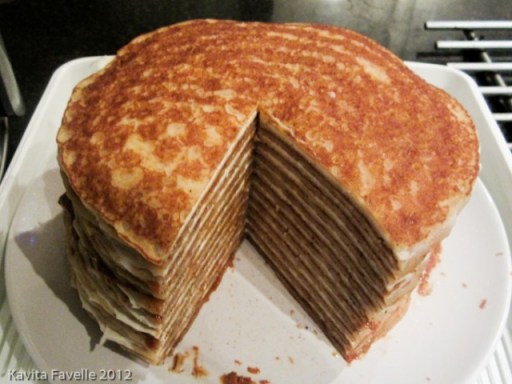 Speculoos and mascarpone pancake cake from Kavey Eats