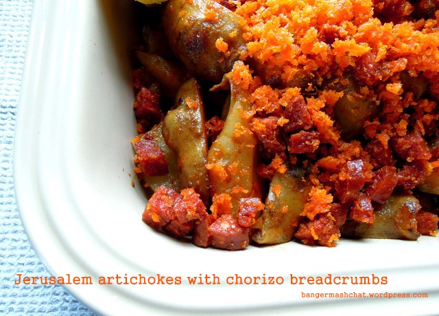 jerusalem artichoke with chorizo