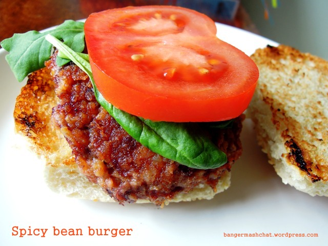 Spicy bean burger