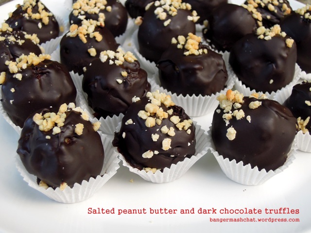 salted peanut butter truffles