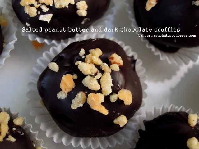salted peanut butter truffles