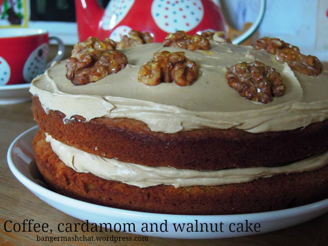 coffee cardamom and walnut cake