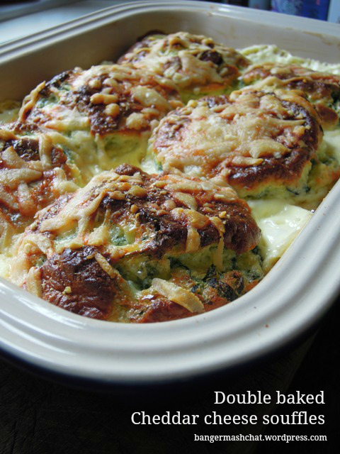 Double baked Cheddar cheese souffles