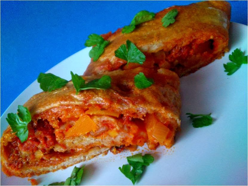 chorizo and vegetable stromboli