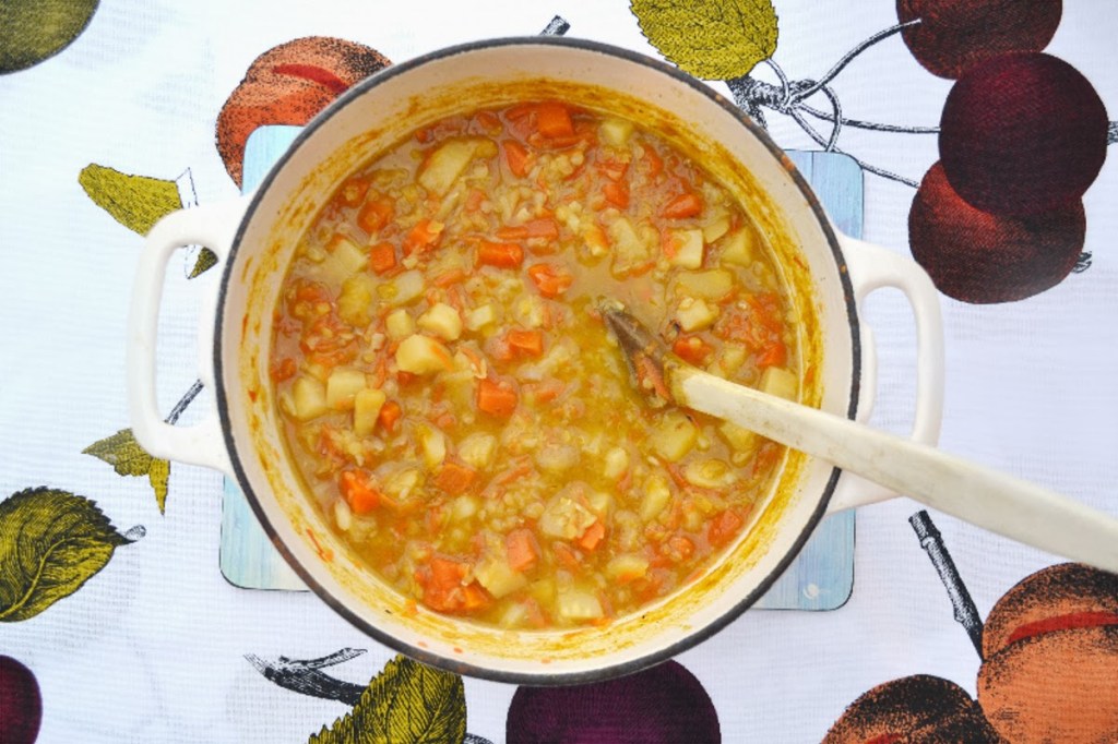 parsnip, carrot and lentil soup