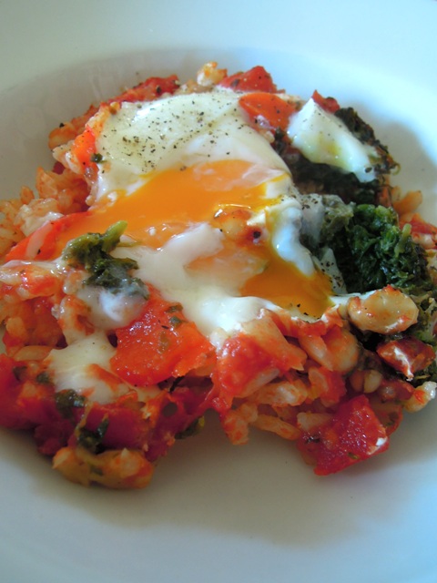 baked rice with eggs