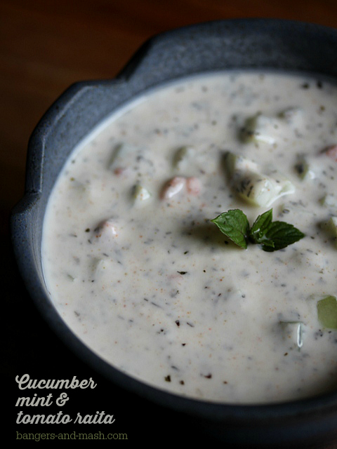 cucumber mint tomato raita