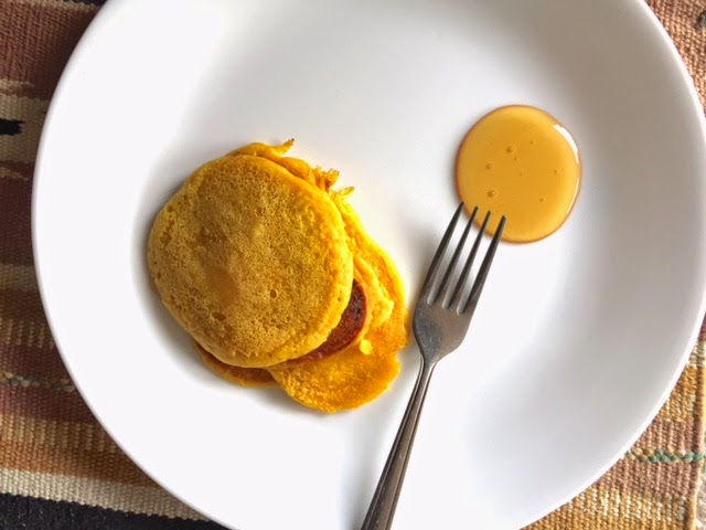 orange pancakes with turmeric