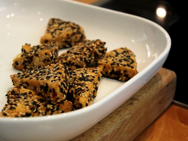 crispy sesame tofu