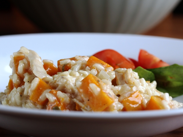 chicken and butternut squash risotto