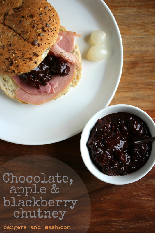 chocolate apple and blackberry chutney text