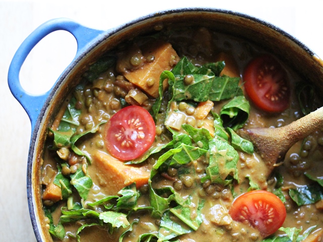 Puy lentil and coconut dhal